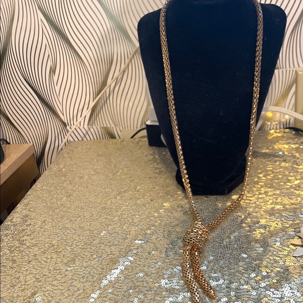 Elegant Long Gold Chain Tassel Necklace